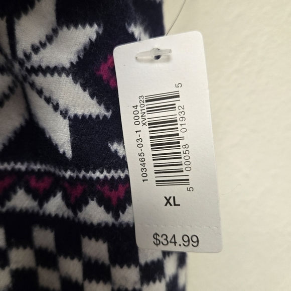 GAP Fair Isle Flannel Pajama Pants Navy XL - Picture 8 of 9